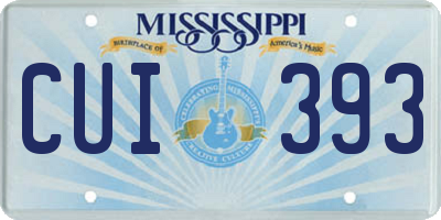 MS license plate CUI393