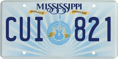 MS license plate CUI821