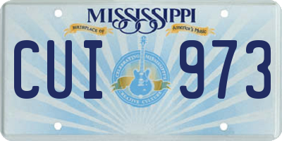 MS license plate CUI973