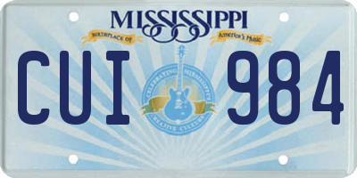 MS license plate CUI984