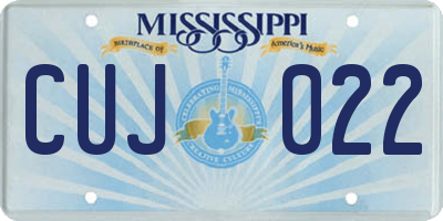 MS license plate CUJ022