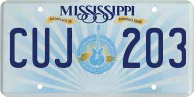 MS license plate CUJ203
