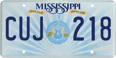 MS license plate CUJ218