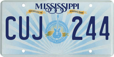 MS license plate CUJ244