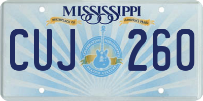 MS license plate CUJ260
