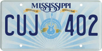 MS license plate CUJ402