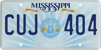 MS license plate CUJ404