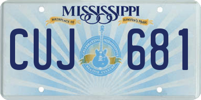 MS license plate CUJ681