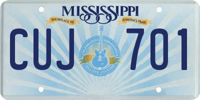 MS license plate CUJ701