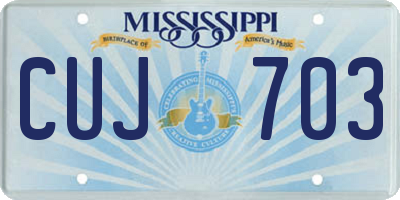 MS license plate CUJ703