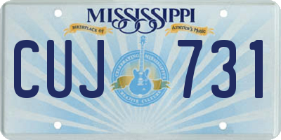 MS license plate CUJ731