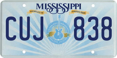 MS license plate CUJ838