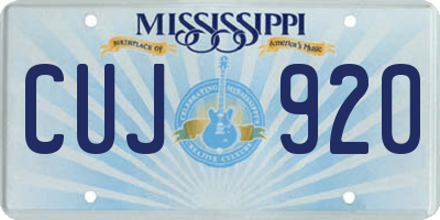 MS license plate CUJ920