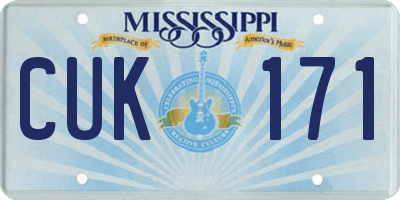 MS license plate CUK171