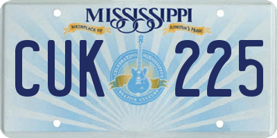 MS license plate CUK225