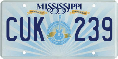 MS license plate CUK239