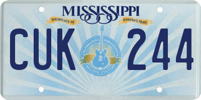 MS license plate CUK244