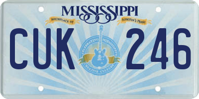 MS license plate CUK246