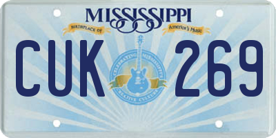 MS license plate CUK269