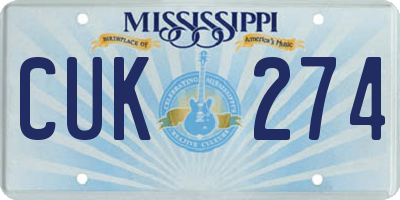 MS license plate CUK274
