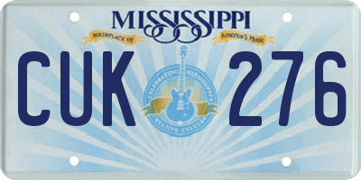 MS license plate CUK276