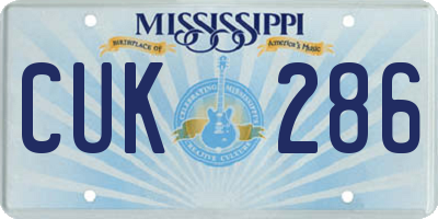 MS license plate CUK286