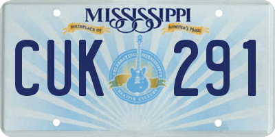 MS license plate CUK291