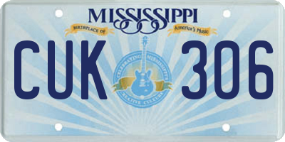 MS license plate CUK306