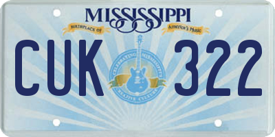 MS license plate CUK322