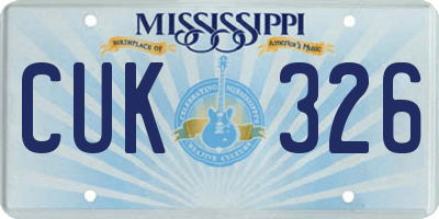 MS license plate CUK326