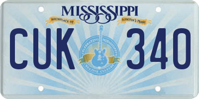 MS license plate CUK340