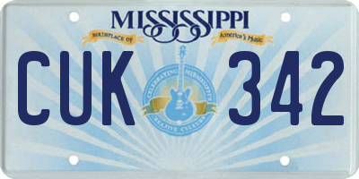 MS license plate CUK342