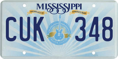 MS license plate CUK348