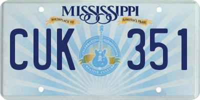 MS license plate CUK351