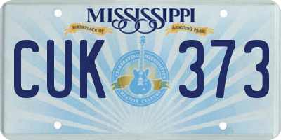 MS license plate CUK373