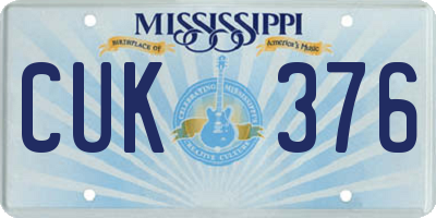 MS license plate CUK376