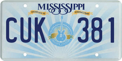 MS license plate CUK381