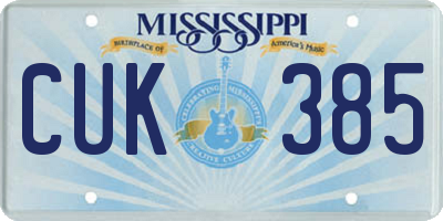 MS license plate CUK385