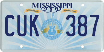 MS license plate CUK387