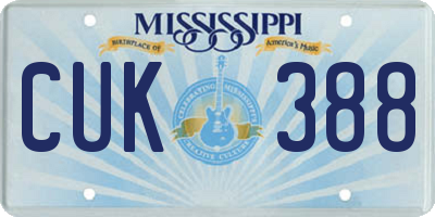 MS license plate CUK388