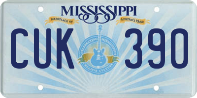 MS license plate CUK390
