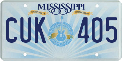 MS license plate CUK405