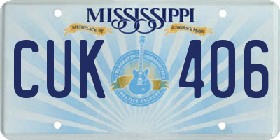 MS license plate CUK406