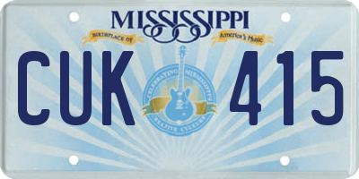 MS license plate CUK415
