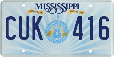 MS license plate CUK416