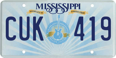 MS license plate CUK419