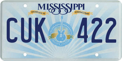 MS license plate CUK422