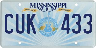 MS license plate CUK433