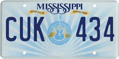 MS license plate CUK434