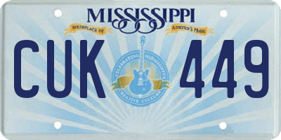 MS license plate CUK449